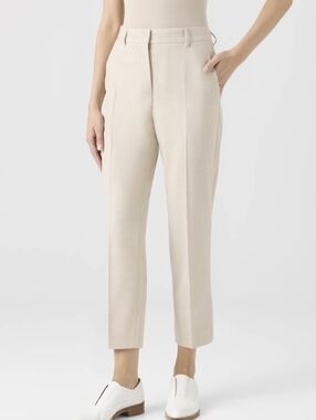 Akris Light Tan Tapered Wool Stretch Trousers Sz 8 NEW w/o Tags Luxury Brand